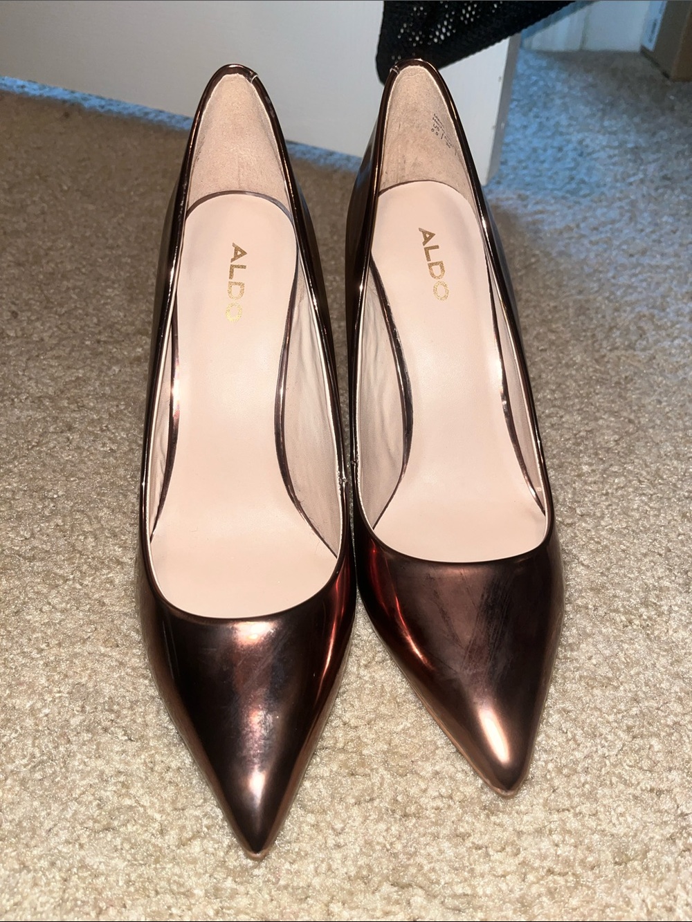 ALDO Women’s Rose Gold Pointed-Toe Pumps